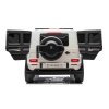 Elektrické autíčko Mercedes-Benz G63 AMG 4x4² Dvojmiestne 12V, biele, MP3 Prehrávač s USB/AUX vstupom, Pohon 4x4, Batéria 12V14Ah, EVA kolesá s odpružením, Koženkové sedadlá, Diaľkový ovládač, Licencované