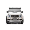 Elektrické autíčko Mercedes-Benz G63 AMG 4x4² Dvojmiestne 12V, biele, MP3 Prehrávač s USB/AUX vstupom, Pohon 4x4, Batéria 12V14Ah, EVA kolesá s odpružením, Koženkové sedadlá, Diaľkový ovládač, Licencované