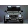 Elektrické autíčko Mercedes-Benz G63 AMG 4x4² Dvojmiestne 12V, biele, MP3 Prehrávač s USB/AUX vstupom, Pohon 4x4, Batéria 12V14Ah, EVA kolesá s odpružením, Koženkové sedadlá, Diaľkový ovládač, Licencované