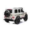 Elektrické autíčko Mercedes-Benz G63 AMG 4x4² Dvojmiestne 12V, biele, MP3 Prehrávač s USB/AUX vstupom, Pohon 4x4, Batéria 12V14Ah, EVA kolesá s odpružením, Koženkové sedadlá, Diaľkový ovládač, Licencované