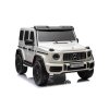 Elektrické autíčko Mercedes-Benz G63 AMG 4x4² Dvojmiestne 12V, biele, MP3 Prehrávač s USB/AUX vstupom, Pohon 4x4, Batéria 12V14Ah, EVA kolesá s odpružením, Koženkové sedadlá, Diaľkový ovládač, Licencované