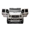 Elektrické autíčko Mercedes-Benz G63 AMG 4x4² Dvojmiestne 12V, biele, MP3 Prehrávač s USB/AUX vstupom, Pohon 4x4, Batéria 12V14Ah, EVA kolesá s odpružením, Koženkové sedadlá, Diaľkový ovládač, Licencované