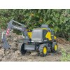 Elektrický Báger Volvo Excavator 12V s podkopovou lyžicou, Jednomiestne, červený, mäkké koženkové sedadlo, MP3 Prehrávač s USB/SD/AUX vstupom, Zadný pohon, 2 x 35W Motor, EVA kolesá, 12V/14Ah batéria