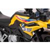 Elektrická Motorka BMW F850 GS, Licencované, 12V batéria, EVA mäkké kolesá, 2 x 35W motor,LED Svetlá, Pomocné kolieska, žltá