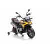 Elektrická Motorka BMW F850 GS, Licencované, 12V batéria, EVA mäkké kolesá, 2 x 35W motor,LED Svetlá, Pomocné kolieska, žltá