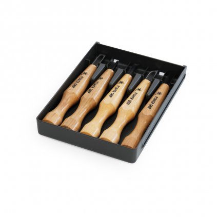 MIKISHO Power Grip Black Carving Chisel Set - 5 pieces