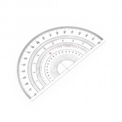 Semi-circular protractor DRAPAS made of clear acrylic 180° - diameter 150 mm