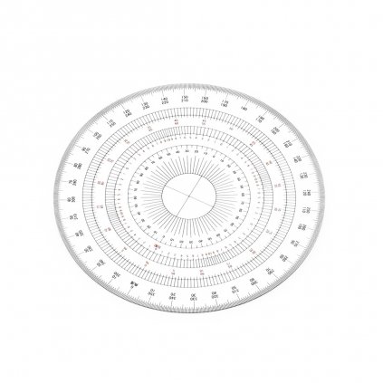 Japanese circular protractor DRAPAS made of clear acrylic 360° - diameter 150 mm