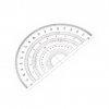 Semi-circular protractor DRAPAS made of clear acrylic 180° - diameter 150 mm