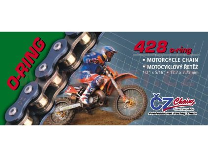 Řetěz 428OR, ČZ (barva černá, 136 článků vč. rozpojovací spojky CLIP)