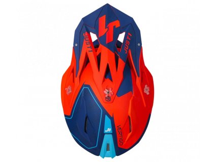 Moto přilba JUST1 J18 VERTIGO matná modro/bílo/fluo oranžová