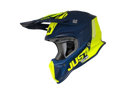Moto přilba JUST1 J18 + MIPS PULSAR  neonově žluto/matná modrá