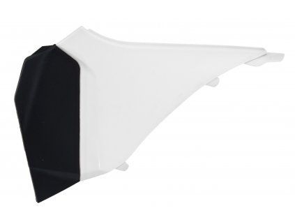Boční kryt vzduchového filtru levý KTM, RTECH (bílo-černý)