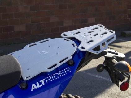 installed altrider luggage rack system for the yamaha tenere 700 silver 4