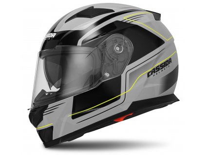Přilba Apex Fusion, CASSIDA - ČR (šedá/černá/žlutá fluo, balení vč. pinlock folie)