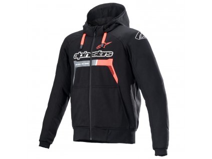 Bunda CHROME IGNITION HOODIE 2022, ALPINESTARS (černá/červená fluo/šedá/bílá)