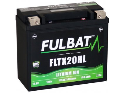 lithiová baterie LiFePO4 YTX20HL-BS FULBAT 12V, 12Ah, 720A, 1,12 kg, 175x87x155mm nahrazuje typy:(YB16CL-B,YTX20HL-BS,YTX20L-BS)