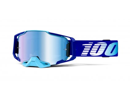 Brýle ARMEGA Royal, 100% (modré chromované plexi s čepy pro slídy)
