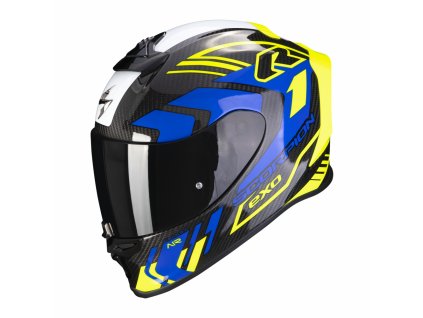 Moto přilba SCORPION EXO-R1 EVO CARBON AIR SUPRA černo/neonově žluto/modrá