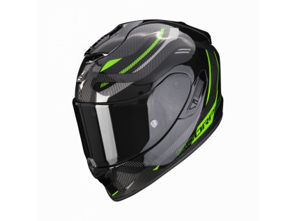 Moto přilba SCORPION EXO-1400 EVO CARBON AIR KYDRA černo/zelená