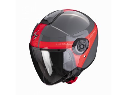 Moto přilba SCORPION EXO-CITY II SHORT šedo/červená