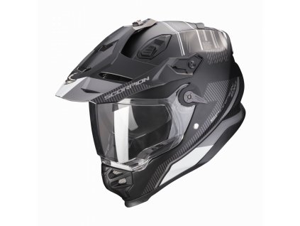 Moto přilba SCORPION ADF-9000 AIR DESERT matná černo/stříbrná