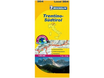 Mapa Trentino,Jižní Tyrolsko - Itálie