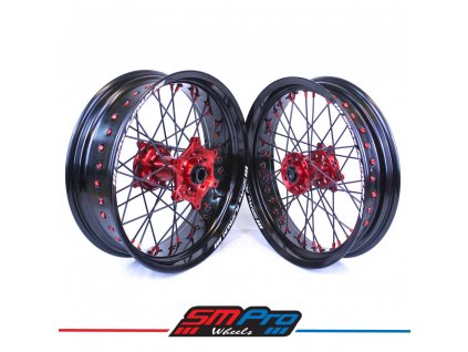 black rim red hub and spokes