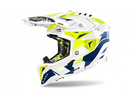 Přilba AVIATOR 3.0 Spin, AIROH (žlutá/modrá) 2023