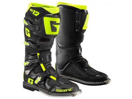 Motokrosové boty Gaerne SG-12 (2023) - černá/fluo