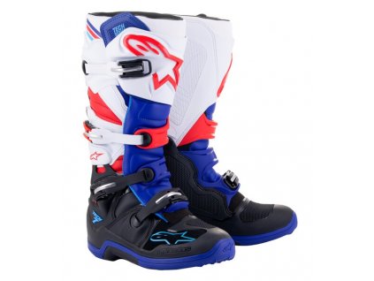 Boty TECH 7, ALPINESTARS (černá/tmavě modrá/červená/bílá) 2023