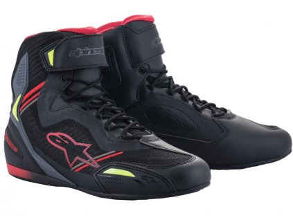 Boty FASTER-3 RIDEKNIT, ALPINESTARS (černé/červené/žluté fluo/šedé) 2023
