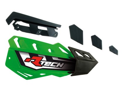 plasty krytů páček FLX / FLX ALU / FLX ATV, RTECH (zeleno-černé, pár)