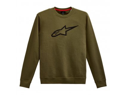 Mikina AGELESS CREW FLEECE, ALPINESTARS (zelená/černá)