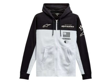 mikina H BLOCK HOODIE, ALPINESTARS (černá/bílá)