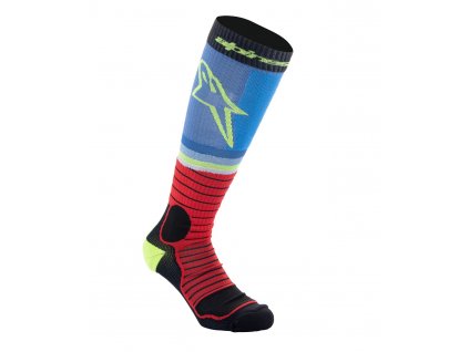 Ponožky MX PRO, ALPINESTARS (černá/červená fluo/žlutá fluo/modrá) 2024