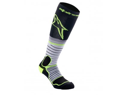 Ponožky MX PRO, ALPINESTARS (černá/žlutá fluo/šedá) 2024