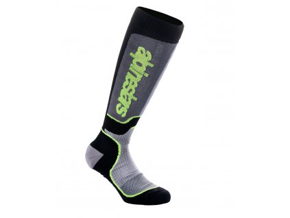 Ponožky MX PLUS, ALPINESTARS (černá/šedá/žlutá fluo) 2024