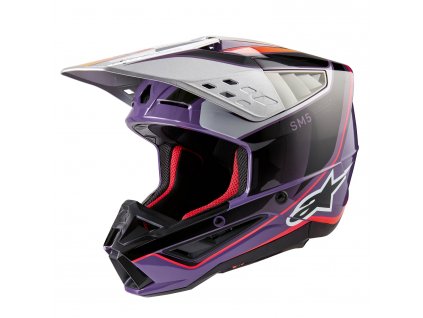 přilba S-M5 SAIL, ALPINESTARS (fialová/černá/stříbrná) 2025