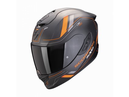 Moto přilba SCORPION EXO-1400 EVO II CARBON AIR MIRAGE matná černo/oranžová