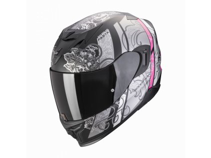 Moto přilba SCORPION EXO-520 EVO AIR FASTA matná černo/stříbrno/růžová