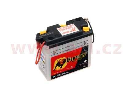 baterie 6V, 6N4B-2A, 4Ah, 24A, BANNER Bike Bull 102x48x96