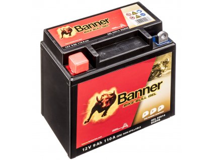 baterie gelová 12V, YB9-B, 9Ah, 90A, BANNER Bike Bull GEL 135x75x139