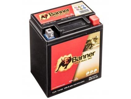 baterie gelová 12V, YTX14AHL-BS/YB14L-A2, 14Ah, 185A, BANNER Bike Bull GEL 134x89x166