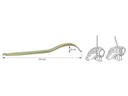 montpáka 370 mm CrMo ocel, váha 0,4 kg