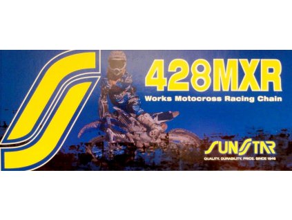 řetěz 428MXR, SUNSTAR (bezkroužek, barva zlatá, 122 článků)