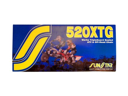 řetěz 520XTG, SUNSTAR (x-kroužek, barva zlatá, 118 článků)