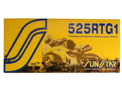 řetěz 525RTG1, SUNSTAR (x-kroužek, barva zlatá, 100 článků)