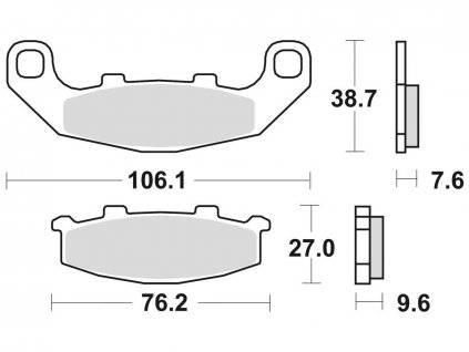 brzdové destičky, BRAKING (semi-metalická směs SM1) 2 ks v balení