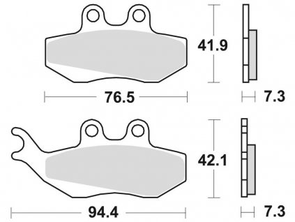 brzdové destičky, BRAKING (semi-metalická směs SM1) 2 ks v balení